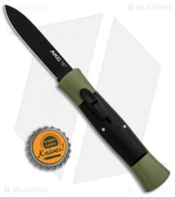 AKC Concord OTF Automatic Knife Green/Black (2.75" Black Flat) -Blade HQ Knife Shop AKC 007 Concord OTF Green Black Flat GX 30500 jr bottlecap