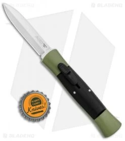 AKC 007 Concord OTF Automatic Dagger Knife Green/Black (2.75" Satin) -Blade HQ Knife Shop AKC 007 Concord OTF Green Satin Dagger GX 30502 jr bottlecap
