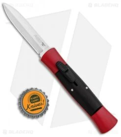 AKC 007 Concord OTF Automatic Dagger Knife Red/Black (2.75" Satin) -Blade HQ Knife Shop AKC 007 Concord OTF Red Satin Dagger GX 30498 jr bottlecap