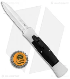 AKC 007 Concord OTF Automatic Dagger Knife White/Black (2.75" Satin) -Blade HQ Knife Shop AKC 007 Concord OTF White Satin Dagger GX 30495 jr bottlecap