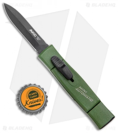 AKC Minion Nato Dagger OTF Automatic Knife Green (2.3" Black) AKC Minion Nato Dagger OTF Automatic Knife Green (2.3" Black) -Blade HQ Knife Shop AKC 007 Mini Concord OTF Auto NATO Green Dagger Black BHQ 135714 jr bottlecap