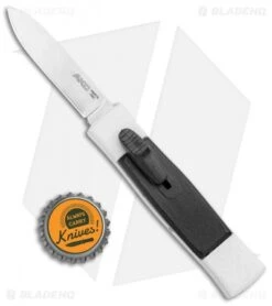 AKC Minion Concord Spear Point OTF Automatic Knife White/Black (2.4" Satin) 5 AKC Minion Concord Spear Point OTF Automatic Knife White/Black (2.4" Satin) -Blade HQ Knife Shop AKC 007 Mini Concord OTF Auto White Black Satin BHQ 135712 jr bottlecap