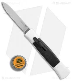 AKC 077 Concord OTF Automatic Knife White/Black (3.25" Satin Flat) -Blade HQ Knife Shop AKC 077 concord white black satin flat BHQ 52355 er bottlecap