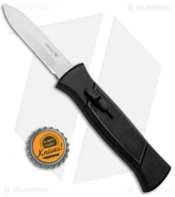 AKC 777 Blackfinger Dagger OTF Automatic Knife Black (3.375" Satin) -Blade HQ Knife Shop AKC 777 Blackfinger Dagger OTF Auto Black Satin BHQ 50807 jr bottlecap