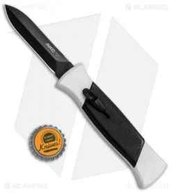 AKC 777 Blackfinger Dagger OTF Automatic Knife White/Black (3.375" Black) -Blade HQ Knife Shop AKC 777 Blackfinger Dagger OTF White Black BHQ 82047 jr bottlecap