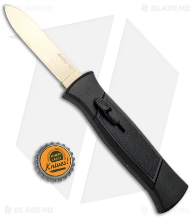AKC 777 Blackfinger OTF Automatic Knife Black (3.25" Gold Flat) AKC 777 Blackfinger OTF Automatic Knife Black (3.25" Gold Flat) -Blade HQ Knife Shop AKC 777 Blackfinger OTF Auto Black Gold Flat BHQ 92039 jr bottlecap
