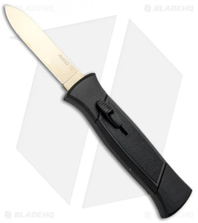 AKC 777 Blackfinger OTF Automatic Knife Black (3.25" Gold Flat) AKC 777 Blackfinger OTF Automatic Knife Black (3.25" Gold Flat) -Blade HQ Knife Shop AKC 777 Blackfinger OTF Auto Black Gold Flat BHQ 92039 jr