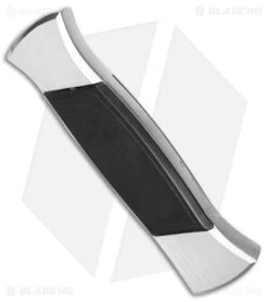 AKC 777 Blackfinger Tanto OTF Automatic Knife Brushed Aluminum (3.375" Black) -Blade HQ Knife Shop AKC 777 Blackfinger OTF Auto Brushed Aluminum Black Black Tanto BHQ 153398 jr side