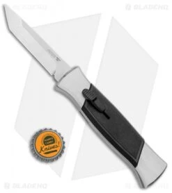 AKC 777 Blackfinger Tanto OTF Automatic Knife Brushed Aluminum (3.375" SW) -Blade HQ Knife Shop AKC 777 Blackfinger Tanto OTF Auto Brushed Aluminum SW BHQ 87412 jr bottlecap 2