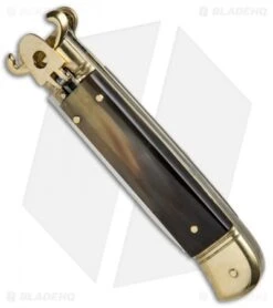 Blade HQ Knife Shop -Blade HQ Knife Shop AKC 8in Shot Puller LL Brazilian Horn Brass BP 19886 jr spine