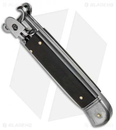 AKC Shot Puller 8" Lever Lock Italian Auto Ebony Wood (3.2" Polish Flat) AKC Shot Puller 8" Lever Lock Italian Auto Ebony Wood (3.2" Polish Flat) -Blade HQ Knife Shop AKC 8in Shot Puller LL Ebony Wood BP 19888 jr spine