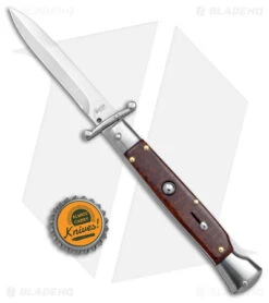 AKC 9" Bayonet Automatic Swinguard Italian Stiletto Snakewood (4" Satin) -Blade HQ Knife Shop AKC 9in Auto Italian Stieltto Snakewood Satin Bayo BHQ 158041 jr bottlecap