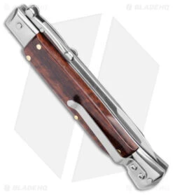 AKC 9" Bayonet Automatic Swinguard Italian Stiletto Snakewood (4" Satin) -Blade HQ Knife Shop AKC 9in Auto Italian Stieltto Snakewood Satin Bayo BHQ 158041 jr side