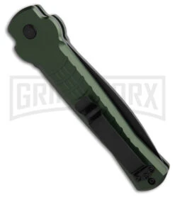 AKC X-treme Ace1 Green Automatic Knife - Black Plain -Blade HQ Knife Shop AKC Ace Automatic Knife Dark Green 3in Black BHQ 189107 td side large