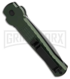 AKC X-treme Ace1 Side Opener Green Automatic Knife - Satin Plain -Blade HQ Knife Shop AKC Ace Side Opener Automatic Knife Green 3in Satin BHQ 189090 td side large
