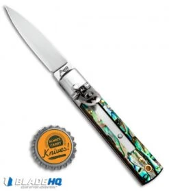 AKC Classic 6" Lever Lock Automatic Italian Knife Abalone (2.25" Satin) -Blade HQ Knife Shop AKC Classic Lever Lock Abalone BHQ 94620 ns.bottlecap