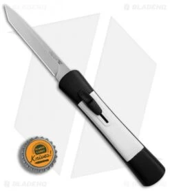 AKC Concord Tanto OTF Automatic Knife Black/White (3.25" Satin) -Blade HQ Knife Shop AKC Concord Tanto Black White Satin BHQ 90287 er bottlecap