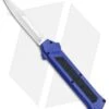 AKC F-16 D/A Bayonet OTF Automatic Knife Blue (3.3" Satin) -Blade HQ Knife Shop AKC F 16 Blue DA OTF Bayo Satin Plain BP 23856 jr