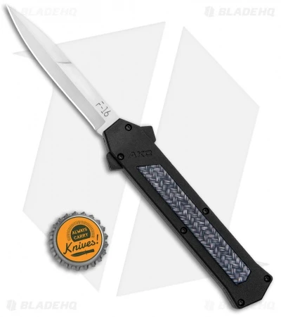 AKC F-16 D/A Bayonet OTF Automatic Knife Weave (3.3" Satin) AKC F-16 D/A Bayonet OTF Automatic Knife Weave (3.3" Satin) -Blade HQ Knife Shop AKC F 16 DA Bayo OTF Auto Knife Weave Satin BHQ 131607 jr bottlecap
