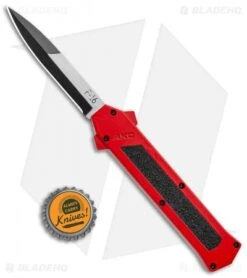 AKC F-16 D/A Bayonet OTF Automatic Knife Red (3.3" Two Tone) -Blade HQ Knife Shop AKC F 16 DA Bayo OTF Auto Red BHQ 112389 jr bottlecap