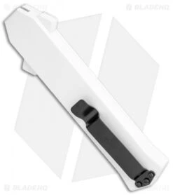 AKC F-16 D/A Bayonet OTF Automatic Knife White (3.3" Two Tone) -Blade HQ Knife Shop AKC F 16 DA Bayo OTF Auto White TT BHQ 114660 jr side