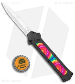 AKC F-16 D/A Bayonet OTF Automatic Knife Tie Dye (3.3" Satin) -Blade HQ Knife Shop AKC F 16 DA Bayo OTF Tie Dye Satin BHQ 143649 jr bottlecap
