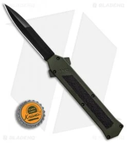 AKC F-16 D/A Bayonet OTF Automatic Knife OD Green Aluminum (3.3" Black) -Blade HQ Knife Shop AKC F 16 DA Bayonet OD Green Black BHQ 86948 er bottlecap