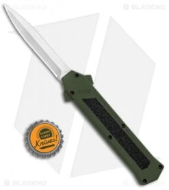 AKC F-16 D/A Dagger OTF Automatic Knife Green (3.3" Satin) -Blade HQ Knife Shop AKC F 16 DA Dagger OTF Auto Green Satin BHQ 91965 jr bottlecap