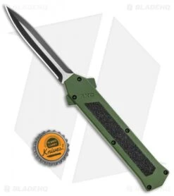 AKC F-16 D/A Dagger OTF Automatic Knife Green (3.3" Two Tone) -Blade HQ Knife Shop AKC F 16 DA Dagger OTF Auto Green TT BHQ 115400 jr bottlecap