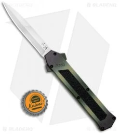 AKC F-16 D/A Bayonet OTF Automatic Knife OD Green Camo (3.4" Satin) -Blade HQ Knife Shop AKC F 16 DA Dagger OTF Auto OD Green Camo Satin BHQ 125319 jr bottlecap
