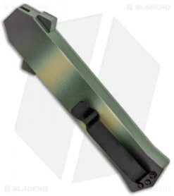 AKC F-16 D/A Bayonet OTF Automatic Knife OD Green Camo (3.4" Satin) -Blade HQ Knife Shop AKC F 16 DA Dagger OTF Auto OD Green Camo Satin BHQ 125319 jr side