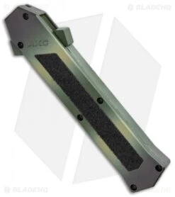 AKC F-16 D/A Bayonet OTF Automatic Knife OD Green Camo (3.4" Satin) -Blade HQ Knife Shop AKC F 16 DA Dagger OTF Auto OD Green Camo Satin BHQ 125319 jr spine