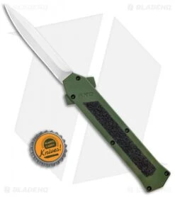 AKC F-16 D/A Dagger OTF Automatic Knife OD Green (3.3" Satin) -Blade HQ Knife Shop AKC F 16 DA Dagger OTF Auto OD Green Satin BHQ 95347 jr bottlecap