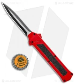 AKC F-16 D/A Dagger OTF Automatic Knife Red (3.3" Two Tone) -Blade HQ Knife Shop AKC F 16 DA Dagger OTF Auto Red TT BHQ 112389 jr bottlecap