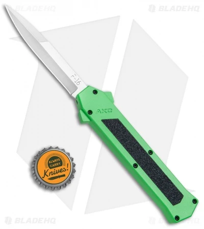 AKC F-16 D/A Bayonet OTF Automatic Knife Green (3.3" Satin) AKC F-16 D/A Bayonet OTF Automatic Knife Green (3.3" Satin) -Blade HQ Knife Shop AKC F 16 Green DA OTF Bayo Satin Plain BP 23855 jr bottlecap