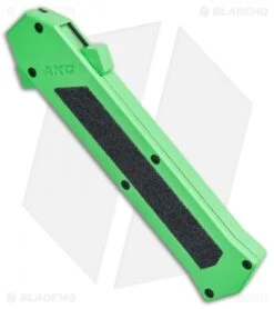 AKC F-16 D/A Bayonet OTF Automatic Knife Green (3.3" Satin) 3 AKC F-16 D/A Bayonet OTF Automatic Knife Green (3.3" Satin) -Blade HQ Knife Shop AKC F 16 Green DA OTF Bayo Satin Plain BP 23855 jr spine