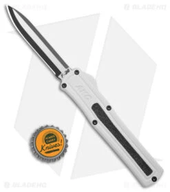 AKC F-20 D/A Drop Point OTF Automatic Knife White Aluminum (3.6" Two Tone) 5 AKC F-20 D/A Drop Point OTF Automatic Knife White Aluminum (3.6" Two Tone) -Blade HQ Knife Shop AKC F 20 DA DP OTF Auto White Aluminum TT BHQ 179282 jr bottlecap