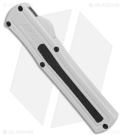 AKC F-20 D/A Drop Point OTF Automatic Knife White Aluminum (3.6" Two Tone) AKC F-20 D/A Drop Point OTF Automatic Knife White Aluminum (3.6" Two Tone) -Blade HQ Knife Shop AKC F 20 DA DP OTF Auto White Aluminum TT BHQ 179282 jr spine