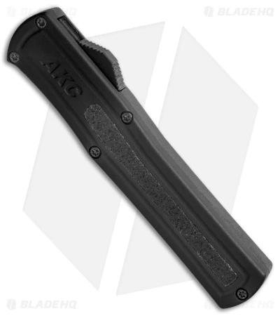 AKC F-20 D/A OTF Automatic Knife Black Aluminum (3.6" Black) AKC F-20 D/A OTF Automatic Knife Black Aluminum (3.6" Black) -Blade HQ Knife Shop AKC F 20 DA Dagger OTF Auto Black Black BHQ 140839 jr spine