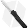 AKC F-20 D/A Spear Point OTF Automatic Knife Black Aluminum (3.6" Satin Drop) -Blade HQ Knife Shop AKC F 20 DA Dagger OTF Auto Black Satin BHQ 140836 jr