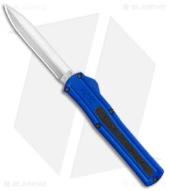 AKC F-20 D/A Dagger OTF Automatic Knife Blue Aluminum (3.6" Satin)