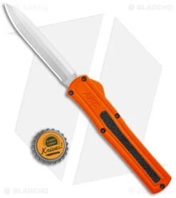 AKC F-20 D/A Drop Point OTF Automatic Knife Orange Aluminum (3.6" Satin) -Blade HQ Knife Shop AKC F 20 DA Dagger OTF Auto Orange Satin BHQ 140491 jr bottlecap