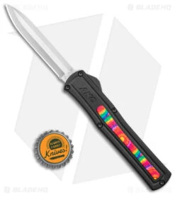 AKC F-20 D/A Dagger OTF Automatic Knife /w Tie Dye Inlay (3.5" Satin) -Blade HQ Knife Shop AKC F 20 DA SP OTF Auto Black Tie Dye Inlay Satin BHQ 152893 jr bottlecap