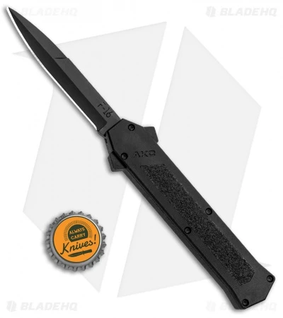 AKC F-16 D/A Bayonet OTF Automatic Knife Black Inlay (3.3" Black) AKC F-16 D/A Bayonet OTF Automatic Knife Black Inlay (3.3" Black) -Blade HQ Knife Shop AKC F DA Bayo OTF Black Inlay Black BHQ 83219 jr bottlecap