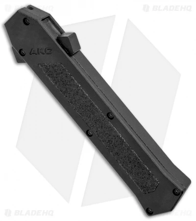 AKC F-16 D/A Bayonet OTF Automatic Knife Black Inlay (3.3" Black) AKC F-16 D/A Bayonet OTF Automatic Knife Black Inlay (3.3" Black) -Blade HQ Knife Shop AKC F DA Bayo OTF Black Inlay Black BHQ 83219 jr spine