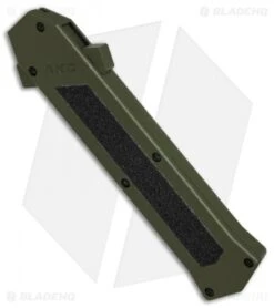 AKC F-16 D/A Bayonet OTF Automatic Knife OD Green (3.3" Satin) 4 AKC F-16 D/A Bayonet OTF Automatic Knife OD Green (3.3" Satin) -Blade HQ Knife Shop AKC F16 OD Green DA Bayo Satin Plain BP 25690 er spine