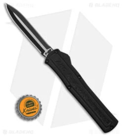 AKC F-20 D/A Dagger OTF Automatic Knife Black Aluminum (3.6" Two Tone) -Blade HQ Knife Shop AKC F20 DA Dagger OTF AK Black Alum 3in Two Tone BHQ 178763 td size