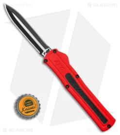 AKC F-20 D/A Dagger OTF Automatic Knife Dark Red Aluminum (3.6" Two Tone) -Blade HQ Knife Shop AKC F20 DA Dagger OTF AK Red Alum 3in Two Tone BHQ 178590 td size