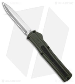AKC F-20 D/A OTF Automatic Knife Dagger OD Green Aluminum (3.6" Satin)