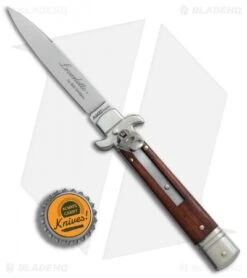 AKC Leverletto 7.75" Lever Lock Auto Italian Knife Cocobolo (3.2" Satin Flat) -Blade HQ Knife Shop AKC Leverletto 7 75in cocobolo satin flat BHQ 75617 er bottlecap
